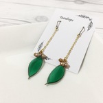 秋色リーフのピアス （グリーン）