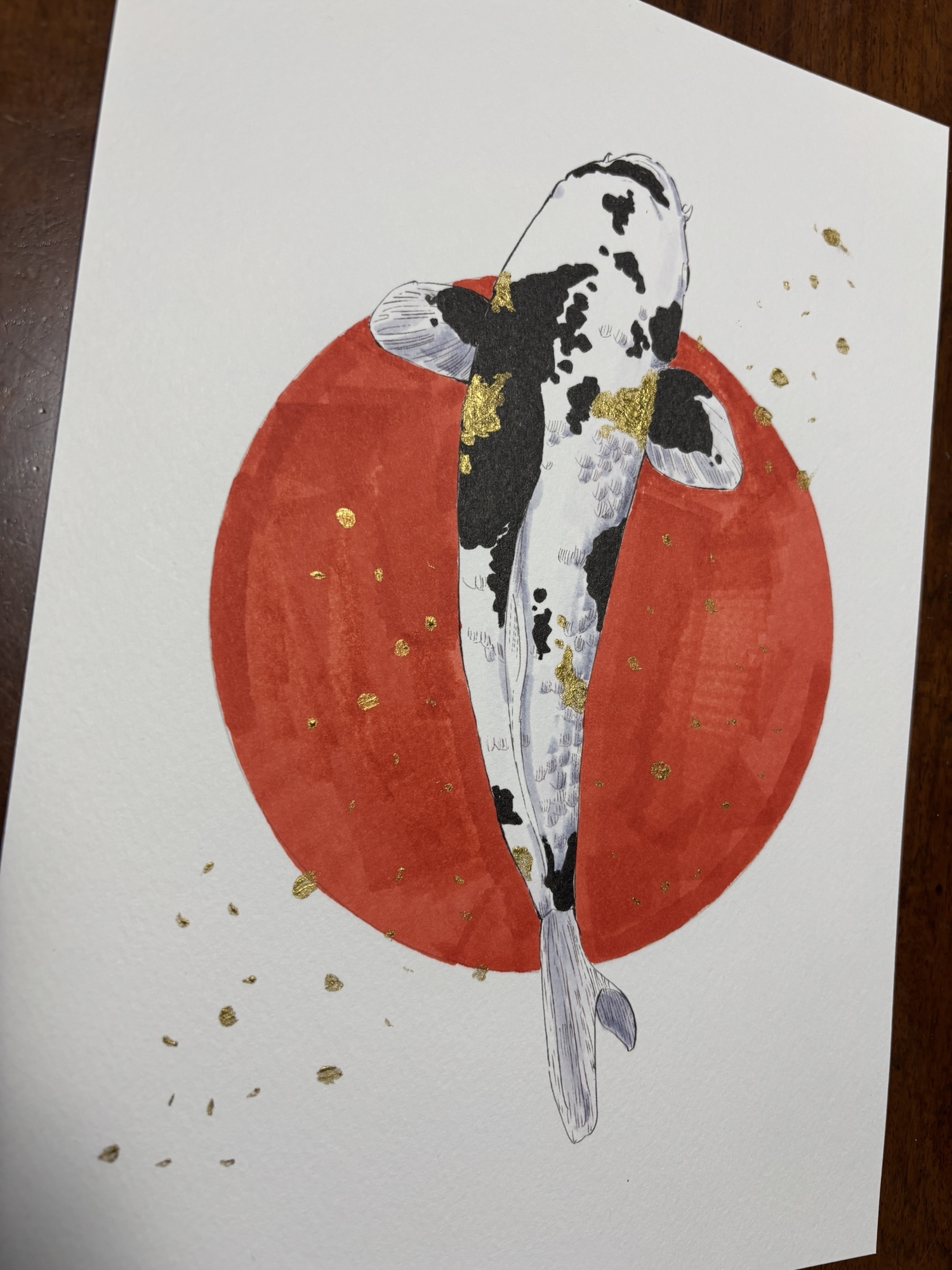 【絵画】ネイチャーアート「錦鯉」原画 鯉 - アートの人気通販 | minne byGMOペパボ 国内最大級のハンドメイド