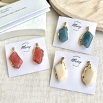 カラーストーン風ニュアンス ピアス / イヤリング / 樹脂ピアス / チタンピアス