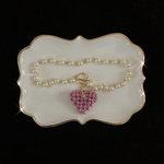 heart-shaped choker golden pink soul ビーズ編みハートチョーカー　黄金ピンクの魂