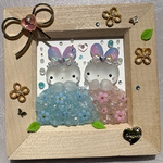♡感謝祭あじさいBlue♡シーグラスアート ガラス うさぎ 