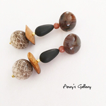 Python ball×import cabochon＊brown×black