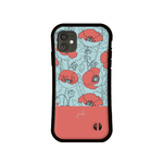 iPhone13 12 iPhone11ProMAX iPhone11 花柄　ポピー　スマホグリップケース　ネックストラップ付き