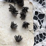 【2個】15mm/マットブラウン/フラワーキャップ