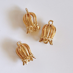 ８４) 4個/15mm×9mm/フラワーコネクター/gold
