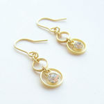 ダブルサークル＆クリスタル　ピアス/イヤリング