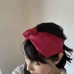 ワイヤー入りヘアバンド（リネン・ベリー）