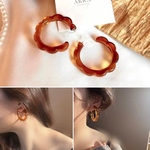 Triple heart earrings　　　　　　　　　　　　　　　　　ハートフープイヤリングフープピアス樹脂ピアス樹脂イヤリングノンホールピアス金属アレルギー対応