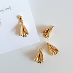 219)６個 / フラワーパーツ / 13mm×10mm / ピアス / イヤリング / ハンドメイドパーツ /アクセサリーパーツ / インポート / 花 / ゴールドパーツ