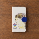ハリネズミの手帳型スマホケース
