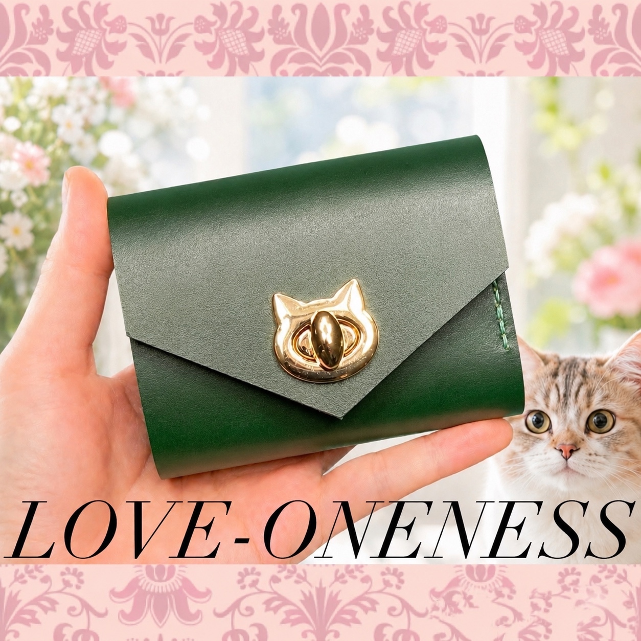 ❤【高級感×可愛い♪】大人オシャレな総本革手紙型コンパクトミニ財布