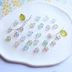 30個★6mm×5mmミニサイズ　すずらん　朝顔　ペチュニア　お花のガラスビーズ   レインボーグラデーション