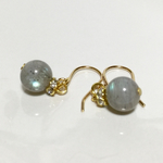 ラブラドライト  ミディアムサイズ  ピアス