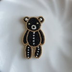 black teddy bear ブローチ　テディベア　くま