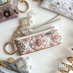 new✨インド刺繍リボン lipstick pouch💄⑥ リップポーチ 印鑑入れにも♡ 両面インド刺繍リボン リップクリームポーチ　ミニポーチ お薬ポーチ　 バッグチャーム　2,580円