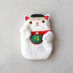 【再販】もふもふ動物ぬいぐるみポーチ（福招き猫C）