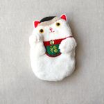 【再販】もふもふ動物ぬいぐるみポーチ（福招き猫Ｄ）