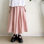 プリーツスカート * cotton 素材 Peach Pink*