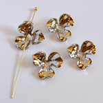 312)６個 / 花 / フラワー / シルバー .アクセサリーパーツ / ピアス / イヤリング / リング / silver