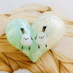 加工方法選べます♡シマエナガとホワイトフラワーのヘアアクセサリー