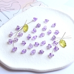 4mm×6mmミニサイズ　すずらん　朝顔　ペチュニア　お花のガラスビーズ   シルバーグリッター×パープル