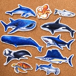 ❁︎大きめ❁︎ 海の生き物　お魚　サメ　イルカ　アイロンワッペン　布ワッペン　アップリケ