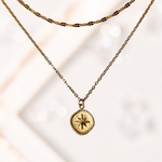【再販】一等星モチーフダイヤコインネックレス【ALLサージカルステンレス】金属アレルギー対応◇ゴールド◇MAY.K 