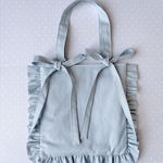 mini bag くすみブルー リボン hugme