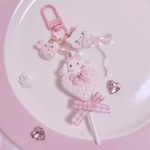ハートキルティングマカロンキーホルダー🐰🎀