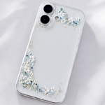 ネモフィラ スマホケース 押し花 クリアケース 花柄 iPhoneケース Android対応 透明 大人可愛い カード収納