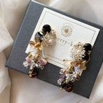 metal flower  ×bubble bijou pierce