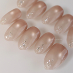 うるちゅるバブルネイル🫧肌馴染み　上品　大人　マグネット　梅雨　bubble ブライダル　お呼ばれ　和装　雫