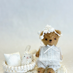 【ハンドメイド】12cm_白い世界のテディイベアセット 【テディベア】