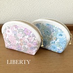 プチギフトにも最適🌸 リバティ ベッツィ ポーチ LIBERTY Betsy カード入れ 小銭入れ コインケース 薄紫 ピンク 花柄 カードサイズ  小物入れ　プチギフト ファスナー