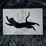 のびる黒猫のICカードステッカー
