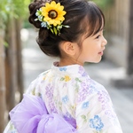 ひまわり☆小さめヘアクリップ夏のお呼ばれ♪浴衣にも！