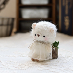 約8cm 小さなあみぐるみ ふわふわ シロクマさん ⑤