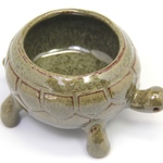 カメ　鉢 ”カメハチ君” 11　海鼠釉