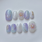 パープルネイル　ブルーネイル　梅雨ネイル　紫陽花ネイル　ニュアンスネイル　マグネットネイル　ブライダルネイル　結婚式ネイル　ウェディングネイル　成人式ネイル　卒業式ネイル
