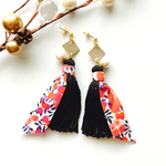 Berry〜Merry Christmas＊本革リバティsilkタッセルピアス