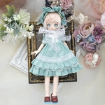 浅葱色のドレス 高身長1/12ドール用