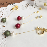 冬❄︎シンプル☆パールのロングイヤリング ピアス クリスマス 冬