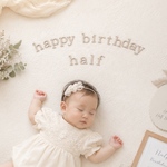 【送料込】　ハーフバースデー　バースデーバナー　half birthday レターバナー　ブロック体　小文字　誕生日　1/2バースデー ハッピーバースデー