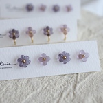 【NEW】piccolo｜紫陽花パープル2色セット小さなお花レジンピアス(イヤリング) 〈受注制作〉