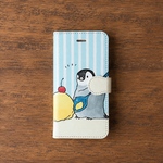 ペンギンとアイスクリームの手帳型スマホケース