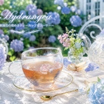 紫陽花耐熱ガラスティーカップ&ソーサー