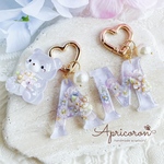 💠新作💠雨の日も心晴れやかに✨紫陽花イニシャルチャーム/バッグチャーム/キーホルダー