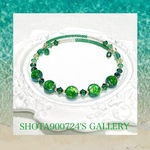 ［再販3］琉球蛍硝子　イヘヤブルーを花束にして💐　シングルワイヤーブレスレット　#minne_new #蛍ガラス　#海　#ホタルガラス　　#伊平屋島