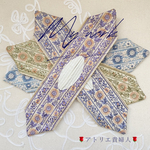 両面♥︎サマーフルールデフトバン(パープル)お団子ヘアがきれいに決まる/花刺繍の上品リボン/上品に華やぐ毎日