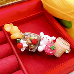 一点限定❣️フェイクフード チョコレート ケーキ🍰🍴 大人可愛いෆ˚* クマちゃん🧸💖 チョココロネ マカロン レディース アクセサリー クリップ✨